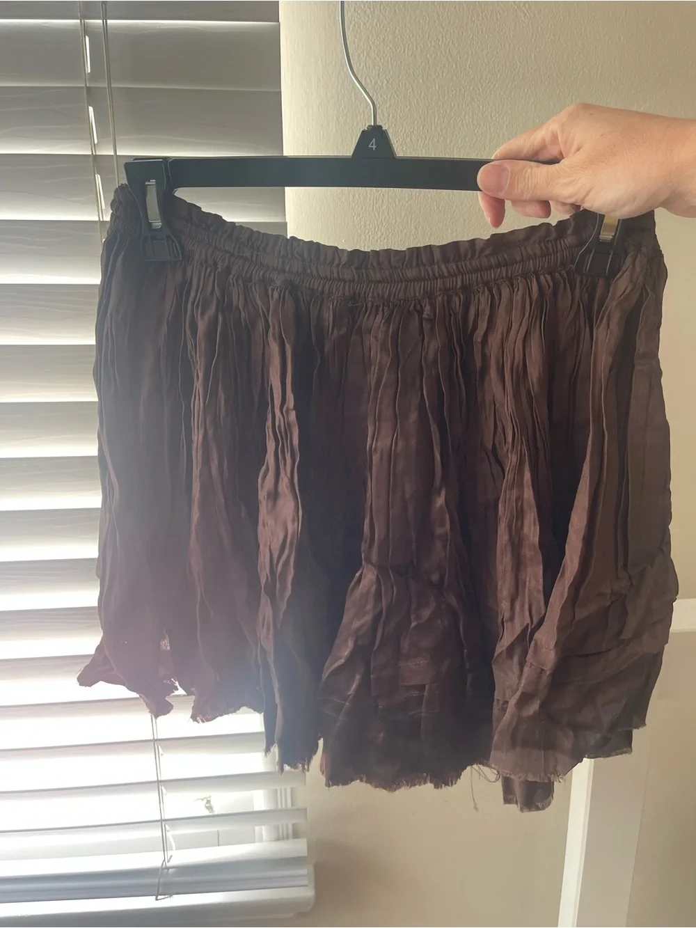 Free People Brown Crinkled Mini Skirt - Picture 2 of 5